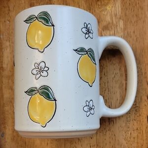 Spectrum Designz Floral Lemon Bloom Embossed Stonewear Mug